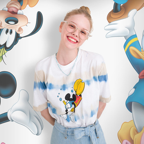 Mickey Mouse Tie-dye T-shirt(WHITE)