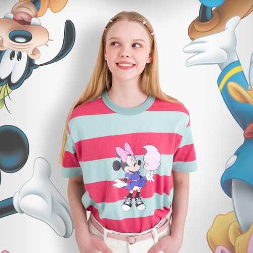 Mickey Mouse Stripe T-shirt(MINT)