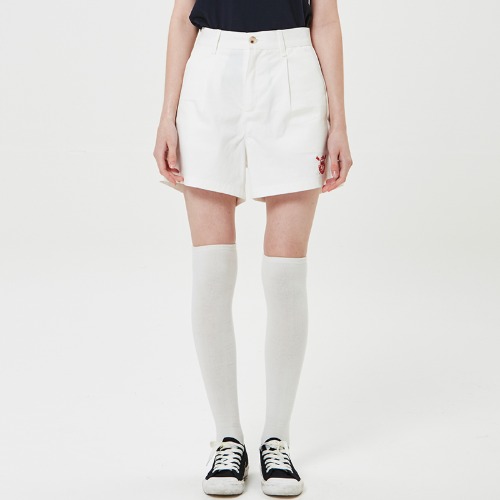 (W)University Oversized Shorts(WHITE)