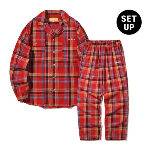 [X-mas] Check Pajama Set(RED)