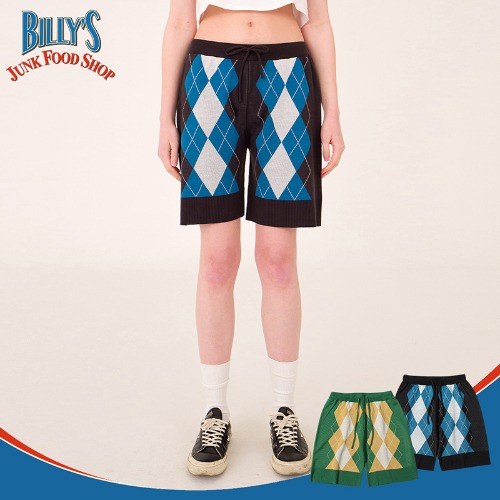Billy&#039;s Argyle Knit Shorts(BLACK)