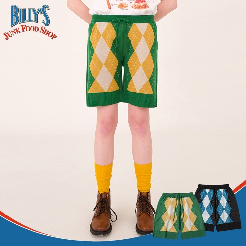 Billy&#039;s Argyle Knit Shorts(GREEN)