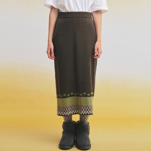 Gypsy Knitted Skirt(ASH BROWN)