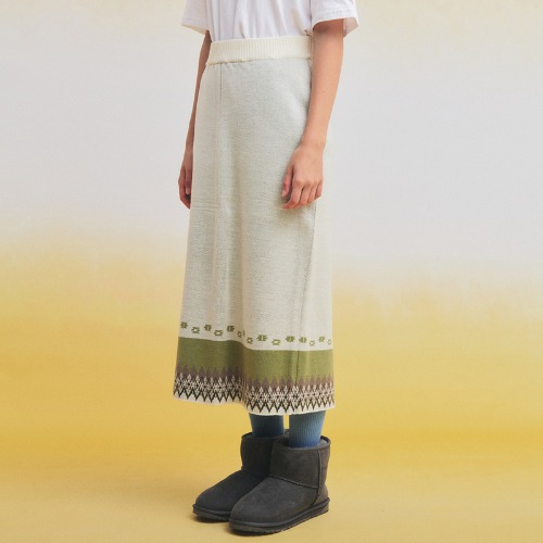 Gypsy Knitted Skirt(CREAM)