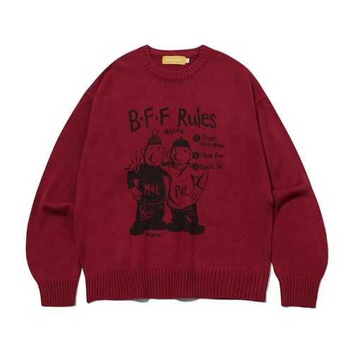[Pat&amp;Mat] BFF Sweater(PLUM)