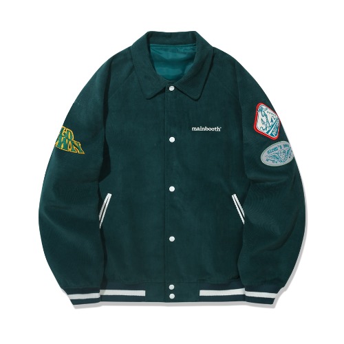 S.C. Corduroy Varsity Jacket(BLUISH GREEN)