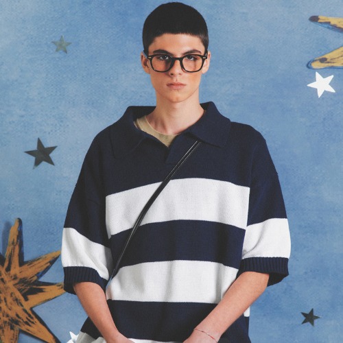 Voyager Oversized Collar Sweater(NAVY)