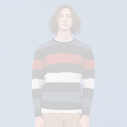Retro Color Block Sweater(BLACK)