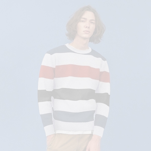 Retro Color Block Sweater(WHITE)
