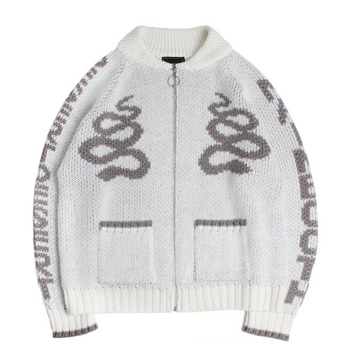 Snake Cowichan Sweater(IVORY WHITE)