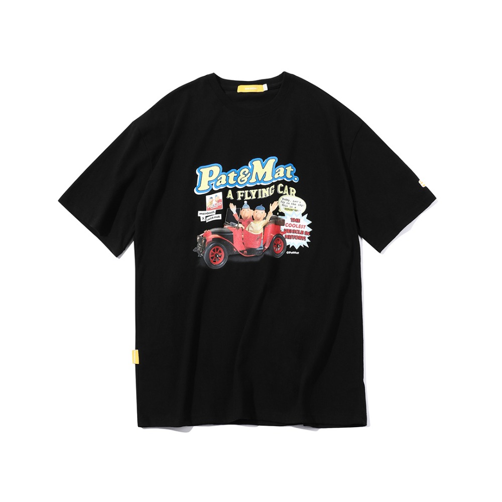 [5/27 출고예정] [Pat&amp;Mat] Flying Car T-shirt(BLACK)