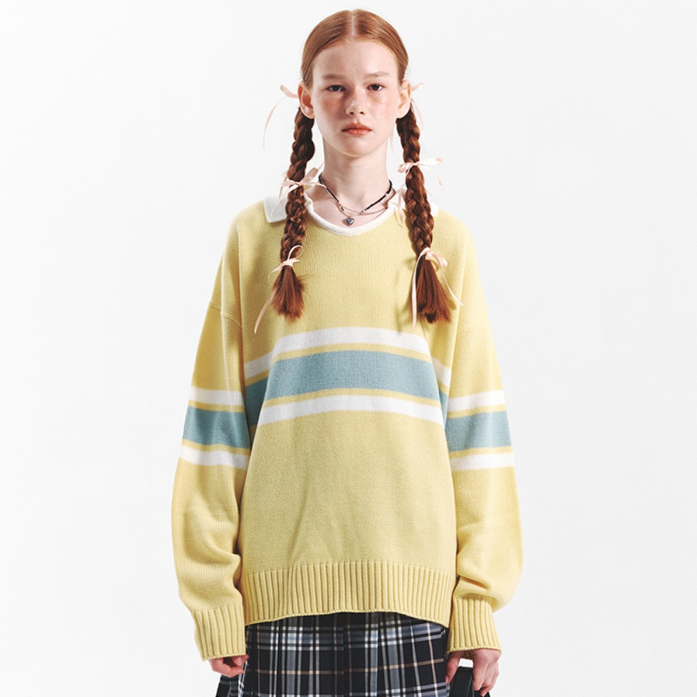 Academy Collar Sweater(LEMON)